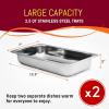 Elite Gourmet EWM-6171 Triple 3 x 2.5 Qt. Trays, Buffet Server, Food Warmer Temperature Control, Clear Slotted Lids, Perfect for Parties, Entertaining & Holidays, 7.5 Qt Total, Stainless Steel(5 Quart / 2 Trays)