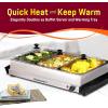 Elite Gourmet EWM-9933 Triple 3 x 2.5 Quart Trays Buffet Server 7.5 Qt Oven Safe Pan Food Warmer, Temperature Control, Clear Slotted Lids, Perfect for Parties, Entertaining & Holidays, Stainless Steel(7.5 Quart / 3 Trays)