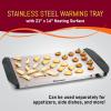 Elite Gourmet EWM-9933 Triple 3 x 2.5 Quart Trays Buffet Server 7.5 Qt Oven Safe Pan Food Warmer, Temperature Control, Clear Slotted Lids, Perfect for Parties, Entertaining & Holidays, Stainless Steel(7.5 Quart / 3 Trays)