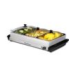 Elite Gourmet EWM-6171 Triple 3 x 2.5 Qt. Trays, Buffet Server, Food Warmer Temperature Control, Clear Slotted Lids, Perfect for Parties, Entertaining & Holidays, 7.5 Qt Total, Stainless Steel(7.5 Quart / 3 Trays)