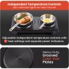 Elite Gourmet Countertop Electric Burner, 1000W Cast Iron Hot Plate, 7 Heat Settings, Portable Cooktop for RV, Dorm, Office & Small Kitchens, Road-Ready & Compact(Double)