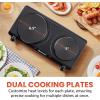 Elite Gourmet Countertop Electric Burner, 1000W Cast Iron Hot Plate, 7 Heat Settings, Portable Cooktop for RV, Dorm, Office & Small Kitchens, Road-Ready & Compact(Double (Pack of 3))