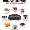 Elite Gourmet Countertop Electric Burner, 1000W Cast Iron Hot Plate, 7 Heat Settings, Portable Cooktop for RV, Dorm, Office & Small Kitchens, Road-Ready & Compact(Single (Pack of 4))