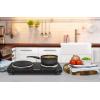 Elite Gourmet EDB-302BF Countertop Double Cast Iron Burner, 1500 Watts Electric Hot Plate, Temperature Controls, Power Indicator Lights, Easy to Clean, Black(Cast Double)