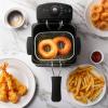Elite Gourmet EDF-1607 800-Watt Mesh Basket 1.6 Quart / 6.5 Cup Oil Capacity, Electric Immersion Deep Fryer with Temperature Knob and Lid with View Window, stainless steel(Stainless Steel)