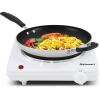 Elite Gourmet ESB301C Countertop Single Coiled Burner, 1100 Watts Electric Hot Plate, Temperature Controls, Power Indicator Lights, Easy to Clean, Black(Cast Single)