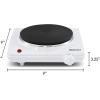 Elite Gourmet ESB301C Countertop Single Coiled Burner, 1100 Watts Electric Hot Plate, Temperature Controls, Power Indicator Lights, Easy to Clean, Black(Cast Single)