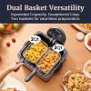 Elite Gourmet Electric Deep Fryer, 4.5 Qt Total Oil Capacity (Dual 2-Qt Split Baskets), 1700 Watts, Stainless Steel, Separates Foods for Simultaneous Cooking, Stainless Steel(Stainless Steel and Black)