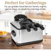 Elite Gourmet Electric Deep Fryer, 4.5 Qt Total Oil Capacity (Dual 2-Qt Split Baskets), 1700 Watts, Stainless Steel, Separates Foods for Simultaneous Cooking, Stainless Steel(Black)