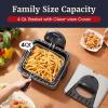 Elite Gourmet Electric Deep Fryer, 4.5 Qt Total Oil Capacity (Dual 2-Qt Split Baskets), 1700 Watts, Stainless Steel, Separates Foods for Simultaneous Cooking, Stainless Steel(Stainless Steel)