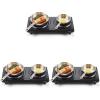Elite Gourmet Countertop Electric Burner, 1000W Cast Iron Hot Plate, 7 Heat Settings, Portable Cooktop for RV, Dorm, Office & Small Kitchens, Road-Ready & Compact(Double (Pack of 3))