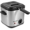 Elite Gourmet EDF-1607 800-Watt Mesh Basket 1.6 Quart / 6.5 Cup Oil Capacity, Electric Immersion Deep Fryer with Temperature Knob and Lid with View Window, stainless steel(Stainless Steel and Black)
