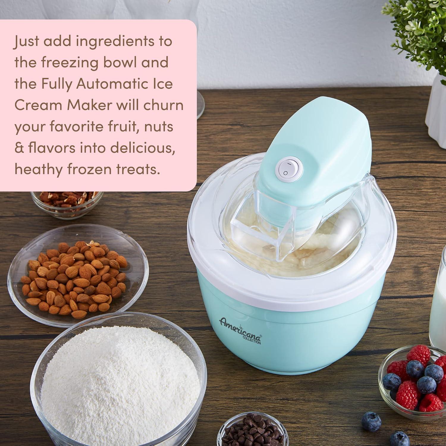 imageAmericana Collection Elite Pint Perfect EIM1205M 1 Pint Ice Cream Maker Freezing Mug Frozen Yogurt Sorbet Gelato Treat Recipes MintSpearmint