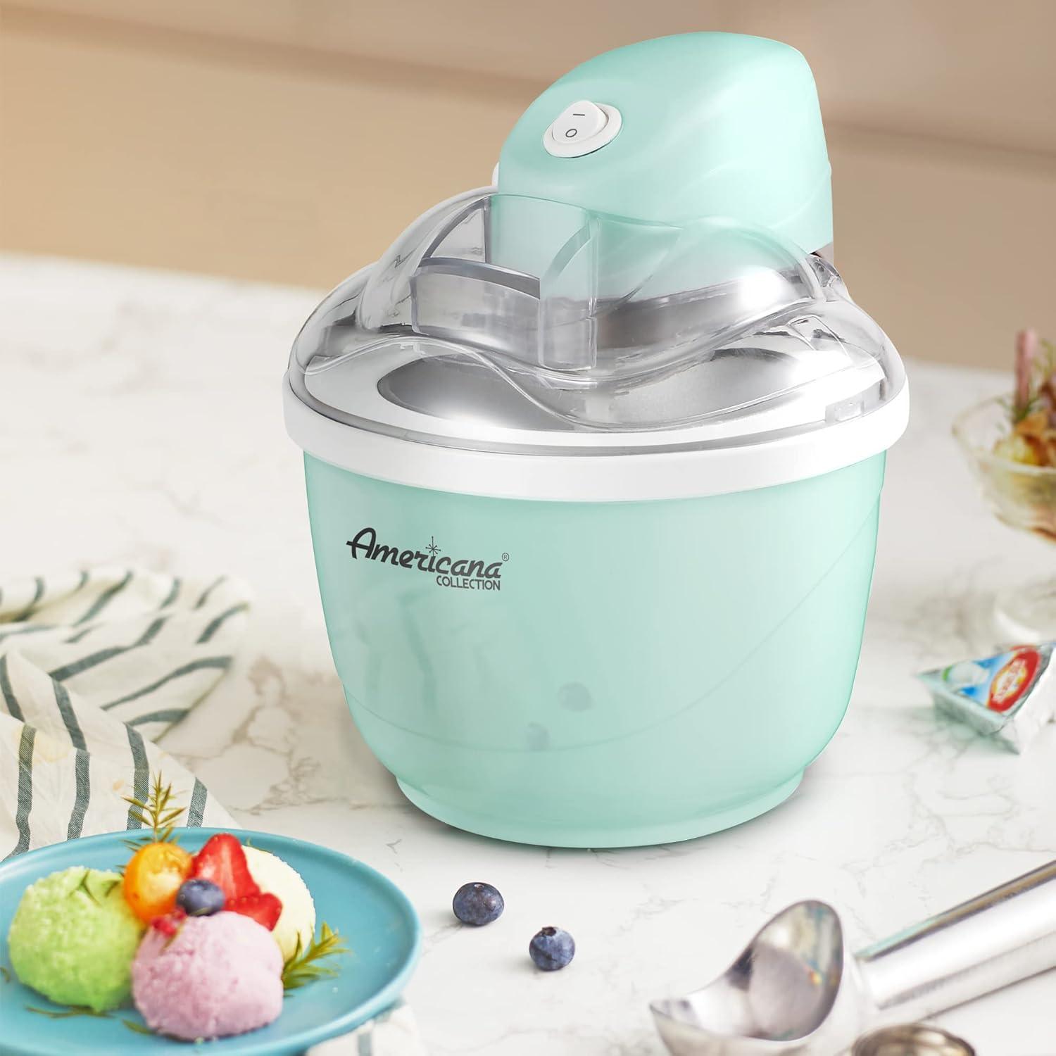 imageAmericana Collection Elite Pint Perfect EIM1205M 1 Pint Ice Cream Maker Freezing Mug Frozen Yogurt Sorbet Gelato Treat Recipes MintSpearmint