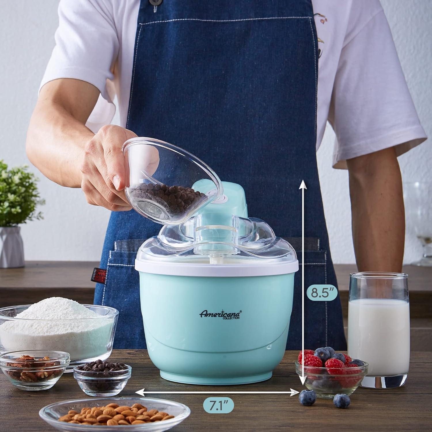 imageAmericana Collection Elite Pint Perfect EIM1205M 1 Pint Ice Cream Maker Freezing Mug Frozen Yogurt Sorbet Gelato Treat Recipes MintSpearmint