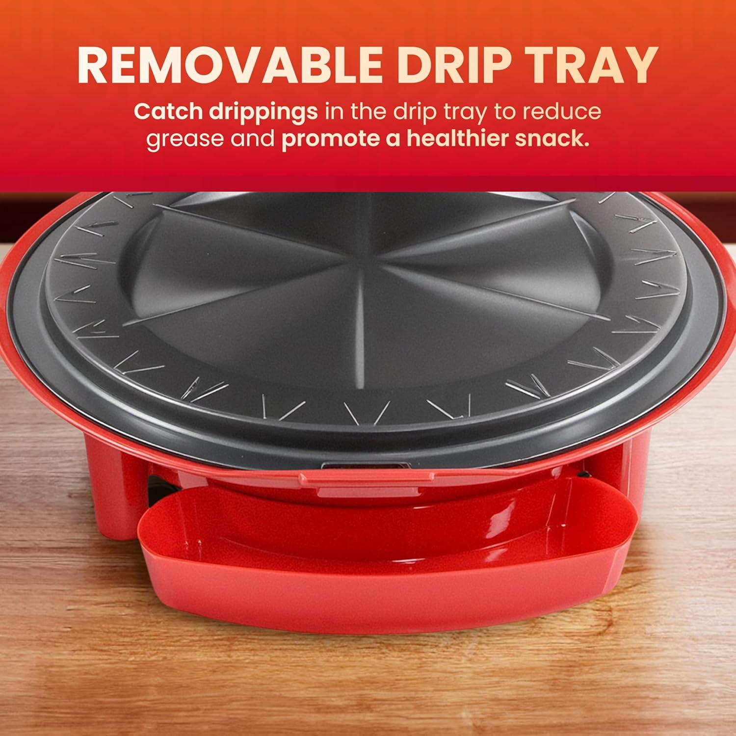 imageElite Gourmet 11 Cheesy Quesadilla Maker 2Position Locking Latch For Extra Stuffing EasySlice 6Wedge Red11 Pack of 3