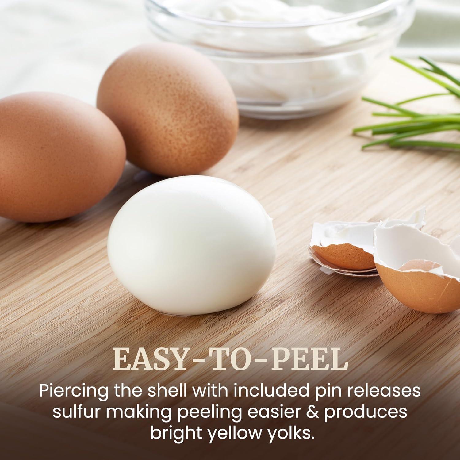 imageElite Gourmet EGC007B Rapid Egg Cooker 7 EasyToPeel Hard Medium Soft Boiled Eggs Poacher Omelet Maker Auto ShutOff Alarm 16Recipe Booklet BlackStainless Steel