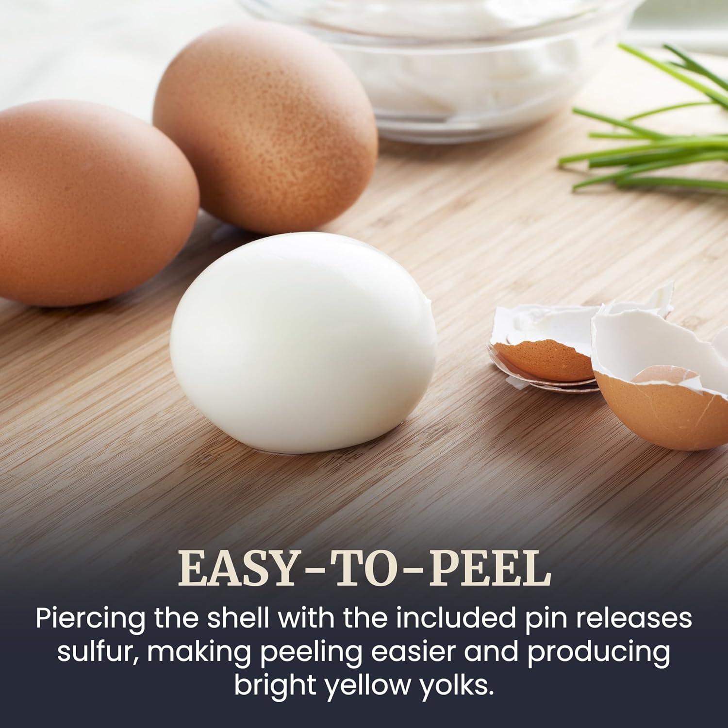 imageElite Gourmet EGC1215B Easy Egg Cooker Stainlesssteel Heating Plate TwoTiered 14Egg Capacity Soft Medium HardBoiled Auto ShutOff Omelets Poached Eggs Measuring Cup Piercing Pin BlackBlack