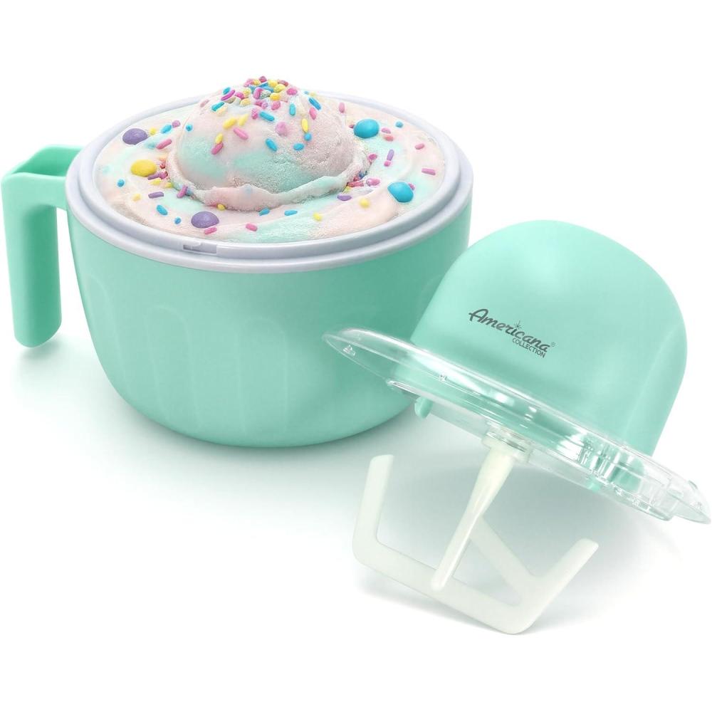 imageAmericana Collection Elite Pint Perfect EIM1205M 1 Pint Ice Cream Maker Freezing Mug Frozen Yogurt Sorbet Gelato Treat Recipes MintSpearmint