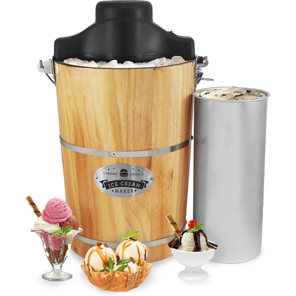 imageAmericana by Elite Pint Perfect EIM1205DB Ice Cream Maker 2 x 1 Pint Capacity Dual Freezing Mugs Frozen Yogurt Sorbet Gelato Recipes Periwinkle6 Quart