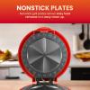 Elite Gourmet 11″ Cheesy Quesadilla Maker, 2-Position Locking Latch For Extra Stuffing, Easy-Slice 6-Wedge, Red(11 “)