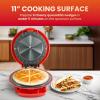 Elite Gourmet 11″ Cheesy Quesadilla Maker, 2-Position Locking Latch For Extra Stuffing, Easy-Slice 6-Wedge, Red(11 ” (Pack of 3))