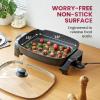 Elite Gourmet 12″ x 12″ x 3″ Ceralast™ PFAS Free Ceramic Electric Skillet, Dishwasher Safe, Xtra Deep Dish, Rapid Heat 1200W, Black(10.5Qt)