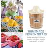 Elite Gourmet 4Qt Electric Ice Cream Maker EIM350 Delicious Homemade Ice Cream, Gelato, Sorbet, Frozen Yogurt, 4Qt Aluminum Freezing Cannister, Durable Plastic Ice Bucket, Powerful 50W, Periwinkle(Cream)