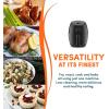 Elite Gourmet EAF2411G Digital Indoor Grill/Air Fryer Oven, 11L Capacity, Grill Rack, 8 Presets, Bake, Roast, Broil, Dehydrate, 1700-Watts, 25 Delicious Recipes, Stainless-Steel/Black(Black)