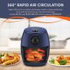 Elite Gourmet EAF2411G Digital Indoor Grill/Air Fryer Oven, 11L Capacity, Grill Rack, 8 Presets, Bake, Roast, Broil, Dehydrate, 1700-Watts, 25 Delicious Recipes, Stainless-Steel/Black(Blue Gray)