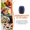 Elite Gourmet EAF2411G Digital Indoor Grill/Air Fryer Oven, 11L Capacity, Grill Rack, 8 Presets, Bake, Roast, Broil, Dehydrate, 1700-Watts, 25 Delicious Recipes, Stainless-Steel/Black(Blue Gray)
