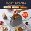 Elite Gourmet ECT1027G Cool-Touch 2 Slice Toaster, 6 Toast Settings & Cancel Function, Extra Wide 1.25” Slots Easily Fits Breads, English Muffins, Bagels & Waffles, Gunmetal Gray(Gunmetal Gray)