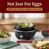 Elite Gourmet EGC-007B# Rapid Egg Cooker, 7 Easy-To-Peel, Hard, Medium, Soft Boiled Eggs, Poacher, Omelet Maker, Auto Shut-Off, Alarm, 16-Recipe Booklet, Black(Black)