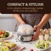 Elite Gourmet EGC-007B# Rapid Egg Cooker, 7 Easy-To-Peel, Hard, Medium, Soft Boiled Eggs, Poacher, Omelet Maker, Auto Shut-Off, Alarm, 16-Recipe Booklet, Black(Stainless Steel)