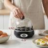 Elite Gourmet EGC007CBL# Rapid Egg Cooker, 7 Easy-To-Peel, Hard, Medium, Soft Boiled Eggs, Poacher, Omelet Maker, Auto Shut-Off, Alarm, 16-Recipe Booklet, BPA-Free, Cobalt(Charcoal Grey)