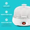 Elite Gourmet EGC007CBL# Rapid Egg Cooker, 7 Easy-To-Peel, Hard, Medium, Soft Boiled Eggs, Poacher, Omelet Maker, Auto Shut-Off, Alarm, 16-Recipe Booklet, BPA-Free, Cobalt(Classic White)