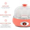 Elite Gourmet EGC007CBL# Rapid Egg Cooker, 7 Easy-To-Peel, Hard, Medium, Soft Boiled Eggs, Poacher, Omelet Maker, Auto Shut-Off, Alarm, 16-Recipe Booklet, BPA-Free, Cobalt(Coral)
