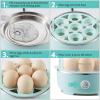Elite Gourmet EGC1215B Easy Egg Cooker, Stainless-steel Heating Plate, Two-Tiered, 14-Egg Capacity, Soft, Medium, Hard-Boiled, Auto Shut-Off, Omelets, Poached Eggs, Measuring Cup, Piercing Pin, Black(Retro Mint)