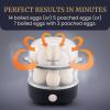 Elite Gourmet EGC1215B Easy Egg Cooker, Stainless-steel Heating Plate, Two-Tiered, 14-Egg Capacity, Soft, Medium, Hard-Boiled, Auto Shut-Off, Omelets, Poached Eggs, Measuring Cup, Piercing Pin, Black(Black)