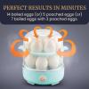 Elite Gourmet EGC1215B Easy Egg Cooker, Stainless-steel Heating Plate, Two-Tiered, 14-Egg Capacity, Soft, Medium, Hard-Boiled, Auto Shut-Off, Omelets, Poached Eggs, Measuring Cup, Piercing Pin, Black(Mint)