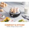 Elite Gourmet EGC1215B Easy Egg Cooker, Stainless-steel Heating Plate, Two-Tiered, 14-Egg Capacity, Soft, Medium, Hard-Boiled, Auto Shut-Off, Omelets, Poached Eggs, Measuring Cup, Piercing Pin, Black(Classic Black)