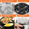 Elite Gourmet EGC1215B Easy Egg Cooker, Stainless-steel Heating Plate, Two-Tiered, 14-Egg Capacity, Soft, Medium, Hard-Boiled, Auto Shut-Off, Omelets, Poached Eggs, Measuring Cup, Piercing Pin, Black(Stainless Steel)