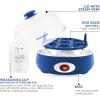 Elite Gourmet EGC1215B Easy Egg Cooker, Stainless-steel Heating Plate, Two-Tiered, 14-Egg Capacity, Soft, Medium, Hard-Boiled, Auto Shut-Off, Omelets, Poached Eggs, Measuring Cup, Piercing Pin, Black(Blue)