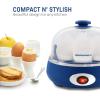 Elite Gourmet EGC1215B Easy Egg Cooker, Stainless-steel Heating Plate, Two-Tiered, 14-Egg Capacity, Soft, Medium, Hard-Boiled, Auto Shut-Off, Omelets, Poached Eggs, Measuring Cup, Piercing Pin, Black(Blue)