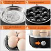 Elite Gourmet EGC1215B Easy Egg Cooker, Stainless-steel Heating Plate, Two-Tiered, 14-Egg Capacity, Soft, Medium, Hard-Boiled, Auto Shut-Off, Omelets, Poached Eggs, Measuring Cup, Piercing Pin, Black(Classic Black)