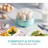 Elite Gourmet EGC1215B Easy Egg Cooker, Stainless-steel Heating Plate, Two-Tiered, 14-Egg Capacity, Soft, Medium, Hard-Boiled, Auto Shut-Off, Omelets, Poached Eggs, Measuring Cup, Piercing Pin, Black(Retro Mint)