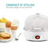 Elite Gourmet EGC1215B Easy Egg Cooker, Stainless-steel Heating Plate, Two-Tiered, 14-Egg Capacity, Soft, Medium, Hard-Boiled, Auto Shut-Off, Omelets, Poached Eggs, Measuring Cup, Piercing Pin, Black(Classic White)