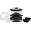 Elite Gourmet EGC314CB Digital Easy Egg Cooker Food Steamer, Poacher, Omelet, Soft, Medium, Hard-Boiled Egg with 6 Programmed Preset Functions, 2-Tiers, Measuring Cup, 14 egg capacity, Black(Black)