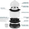 Elite Gourmet EGC314CB Digital Easy Egg Cooker Food Steamer, Poacher, Omelet, Soft, Medium, Hard-Boiled Egg with 6 Programmed Preset Functions, 2-Tiers, Measuring Cup, 14 egg capacity, Black(Black)