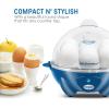 Elite Gourmet EGC710DKG Rapid Egg Cooker, 7 Easy-To-Peel, Hard, Medium, Soft Boiled Eggs, Poacher, Omelet Maker, Auto Shut-Off, Alarm, 16-Recipe Booklet, BPA-Free, Ash(Ocean)